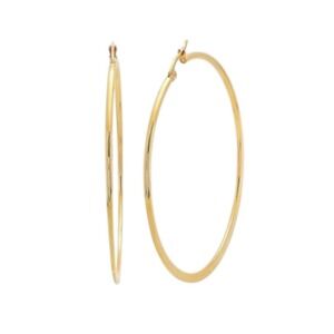 STEELTIME‎ 18K Gold Plated Stainless Steel Hoop Earrings